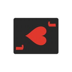 Playing Card Jack of Hearts on Black Rectangle Mousepad