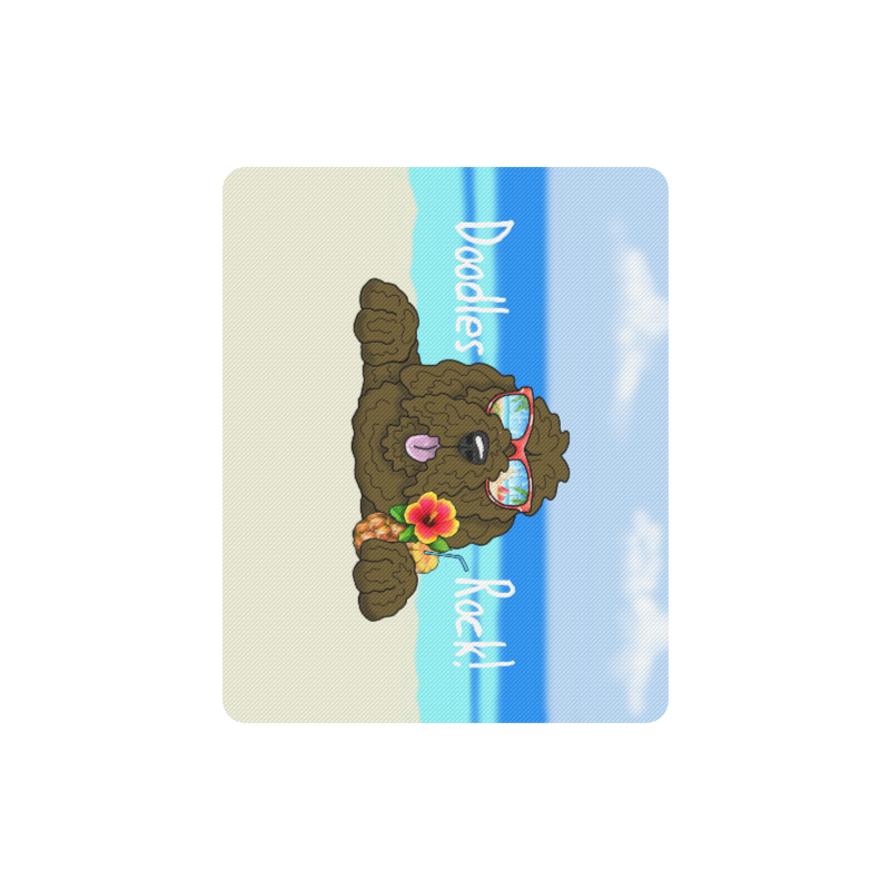 Doodle Beach- brown Rectangle Mousepad