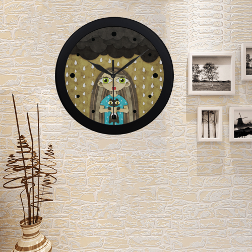 We Love Rain Circular Plastic Wall clock