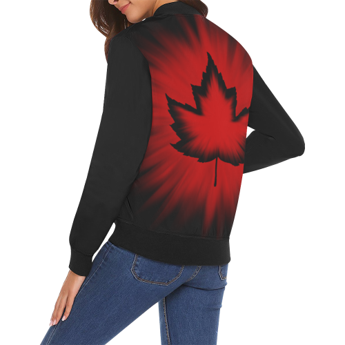 Cool Canada Bomber Jacket New - Women's All Over Print Bomber Jacket for Women (Model H19)