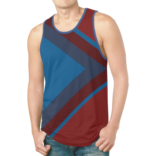 Classic Blue Layers on Burgundy Red New All Over Print Tank Top for Men (Model T46)
