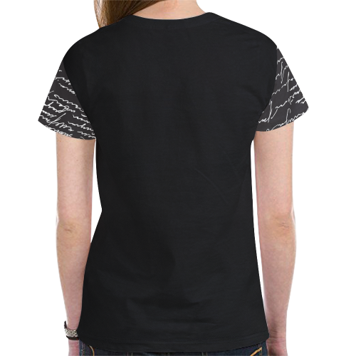 T shirt Black Graffiti 3 GV New All Over Print T-shirt for Women (Model T45)