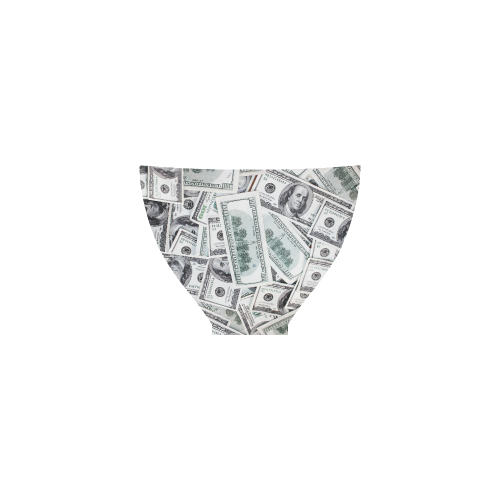 Cash Money / Hundred Dollar Bills Black Strap Custom Bikini Swimsuit
