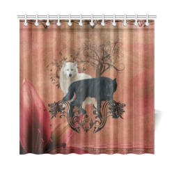 Awesome black and white wolf Shower Curtain 72"x72"