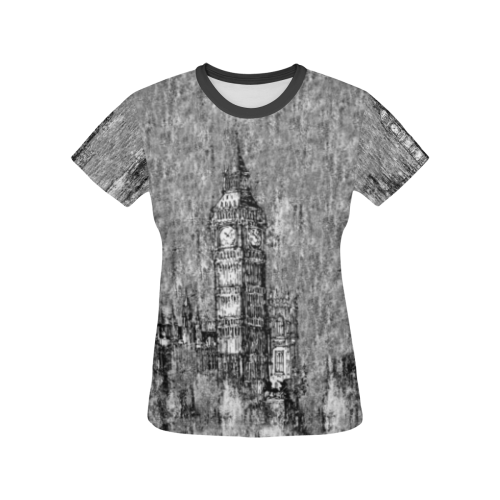 London All Over Print T-shirt for Women/Large Size (USA Size) (Model T40)