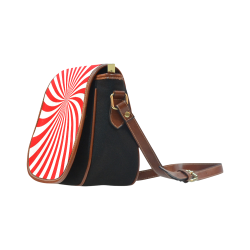PEPPERMINT TUESDAY SWIRL Saddle Bag/Small (Model 1649)(Flap Customization)