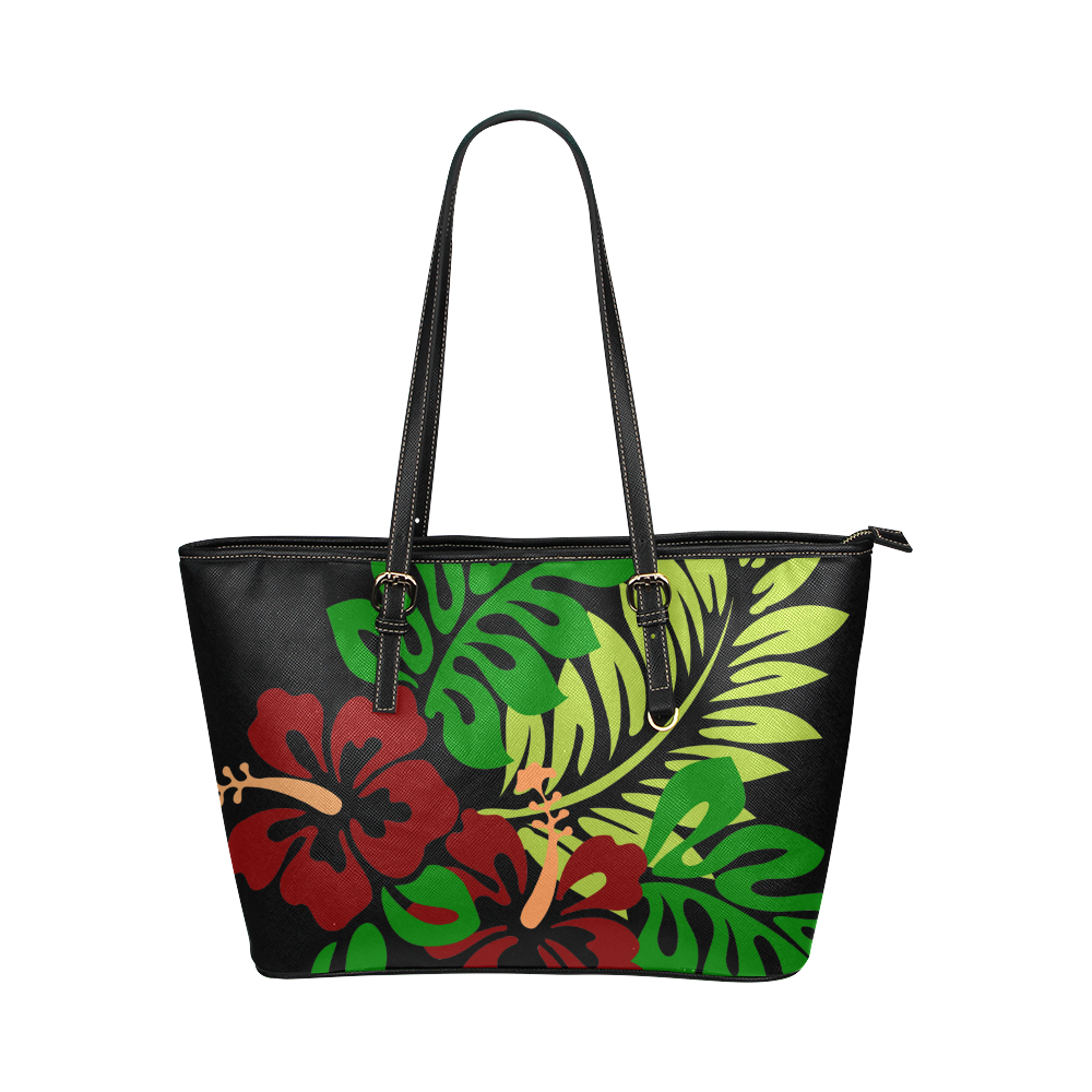 FLORAL DESIGN 44 Leather Tote Bag/Small (Model 1651)