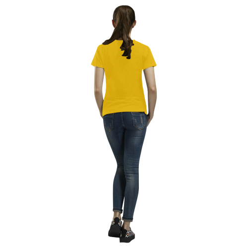 T-Shirt for Women(Yellow and Black) All Over Print T-Shirt for Women (USA Size) (Model T40)