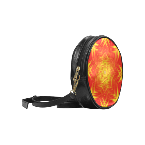 Fiery Crosshatch Round Sling Bag (Model 1647)