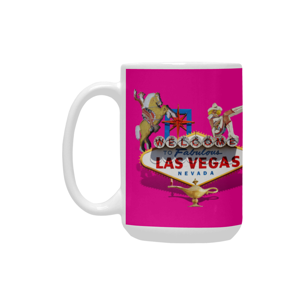 Las Vegas Welcome Sign on Pink Custom Ceramic Mug (15OZ)