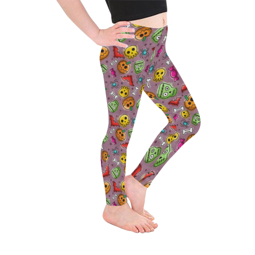 Hell-O-Ween Kid's Ankle Length Leggings (Model L06)