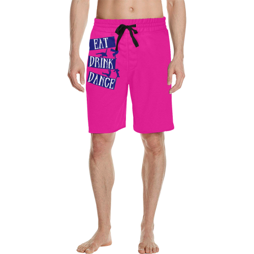Break Dancing Blue on Pink Men's All Over Print Casual Shorts (Model L23)