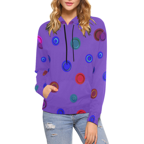 Happy circles All Over Print Hoodie for Women (USA Size) (Model H13)