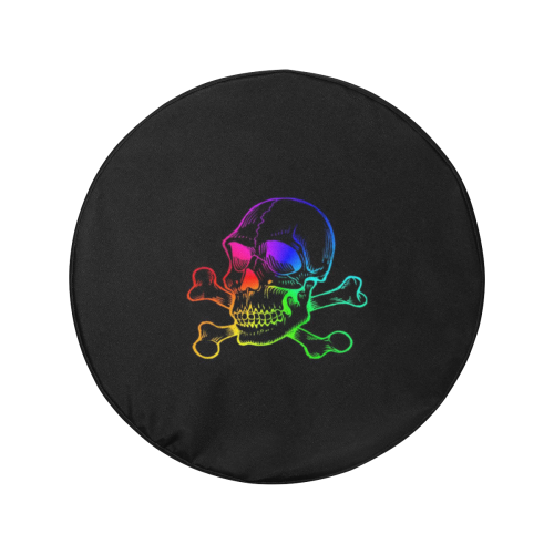 Skull 816 (Halloween) rainbow 34 Inch Spare Tire Cover