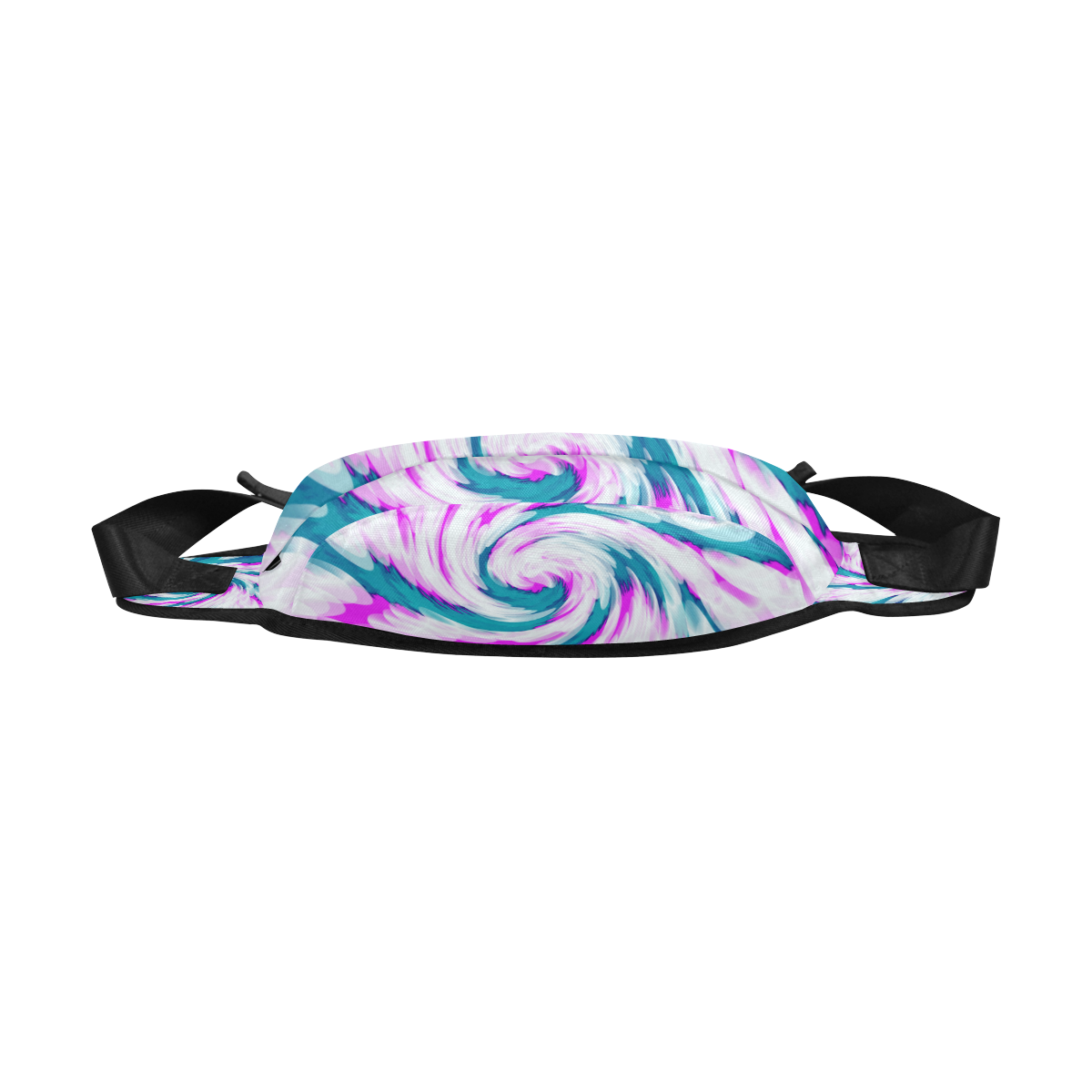 Turquoise Pink Tie Dye Swirl Abstract Fanny Pack/Large (Model 1676)