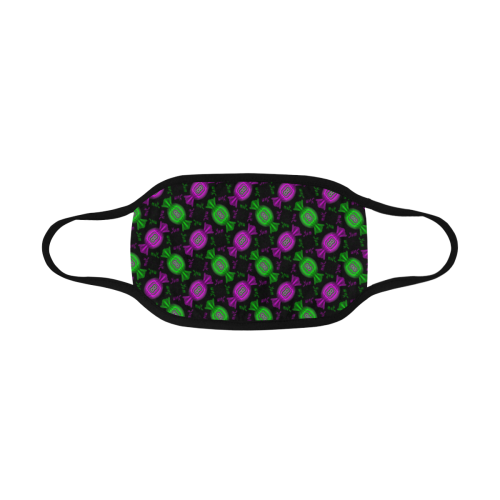 Yummy Candy Pattern - Green And Purple Mouth Mask