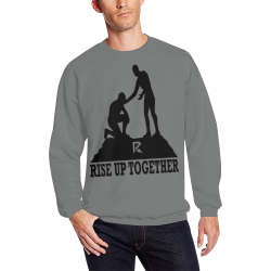 Crewneck Sweatshirt for Men (Black & Grey) All Over Print Crewneck Sweatshirt for Men (Model H18)