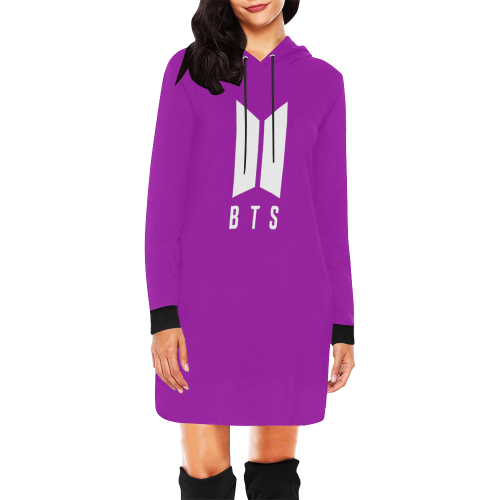 BTS All Over Print Hoodie Mini Dress (Model H27)