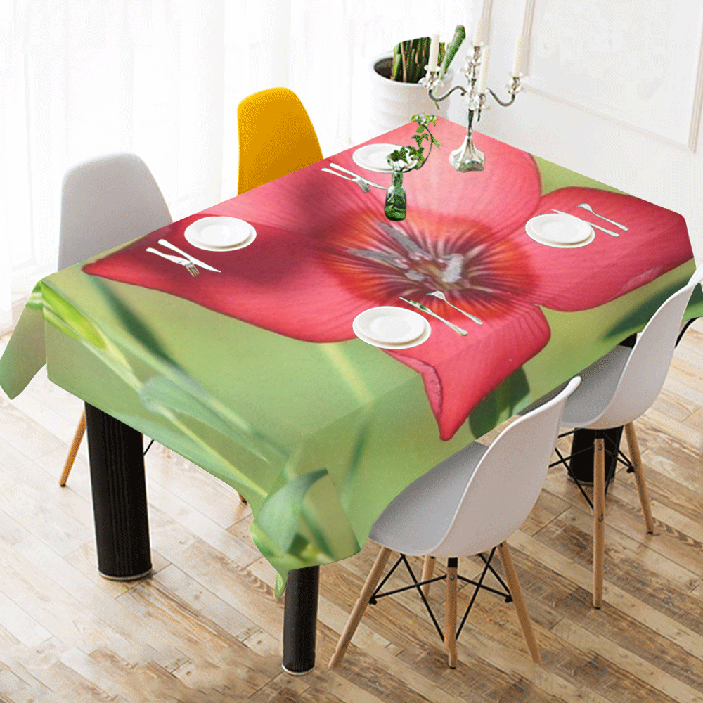 Blossom Table Mat Cotton Linen Tablecloth 60" x 90"