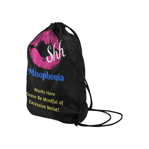 Misophonia Large Drawstring Bag Model 1604 (Twin Sides)  16.5"(W) * 19.3"(H)