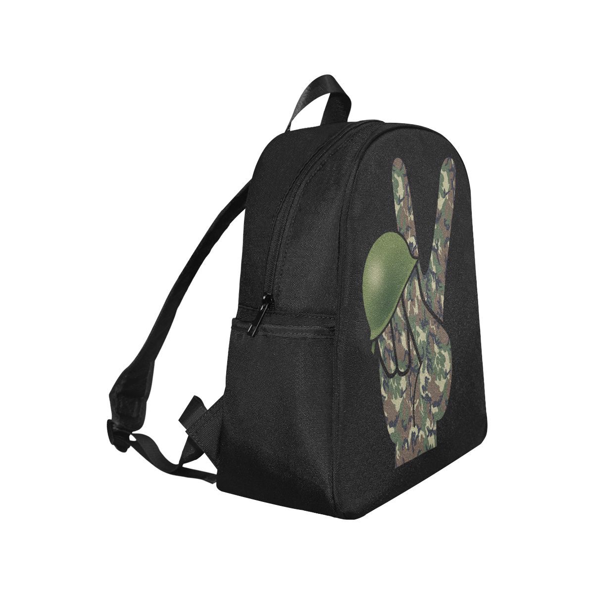 Forest Camouflage Peace Sign Multi-Pocket Fabric Backpack (Model 1684)