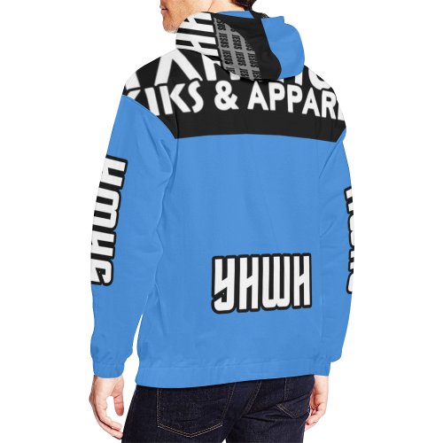 Blue All Over Print Hoodie for Men (USA Size) (Model H13)