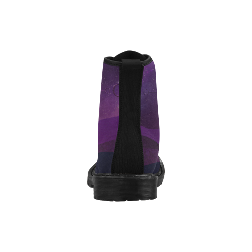 Purple Moon Night Martin Boots for Women (Black) (Model 1203H)