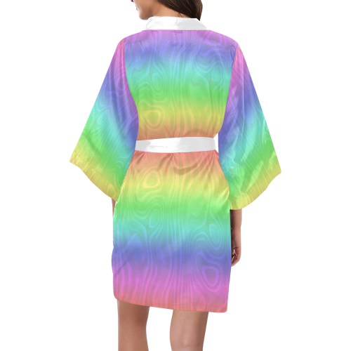 Groovy Pastel Rainbows Kimono Robe