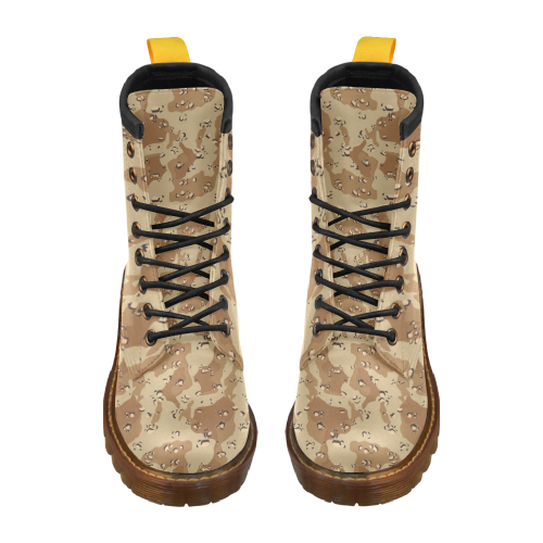 Vintage Desert Brown Camouflage High Grade PU Leather Martin Boots For Men Model 402H