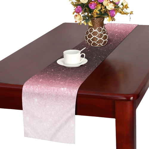 rose gold Glitter gradient Table Runner 16x72 inch