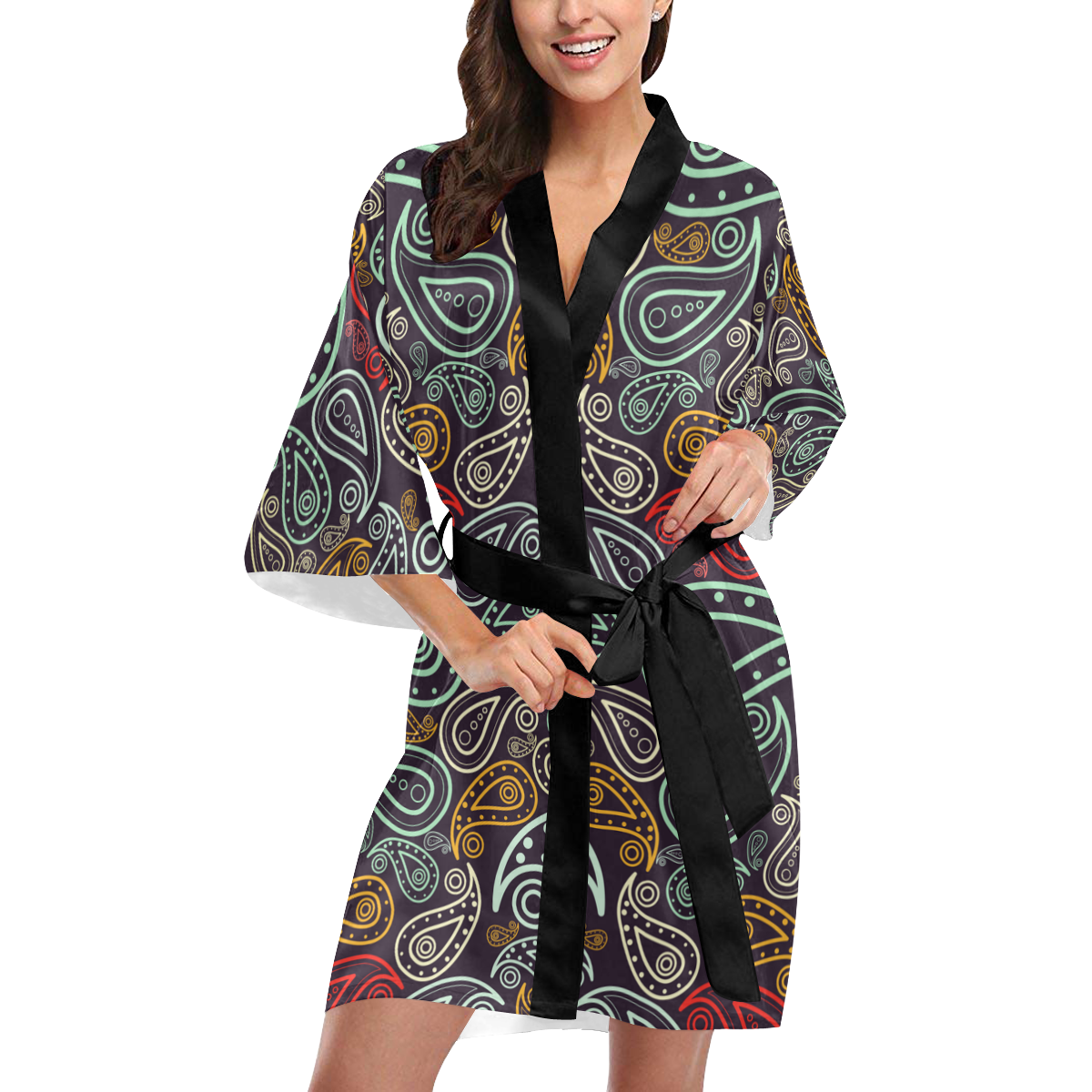 Paisley Art Kimono Robe