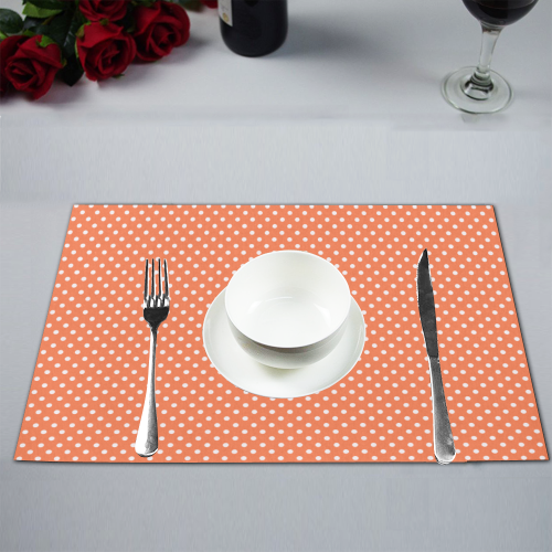 Appricot polka dots Placemat 12’’ x 18’’ (Set of 4)