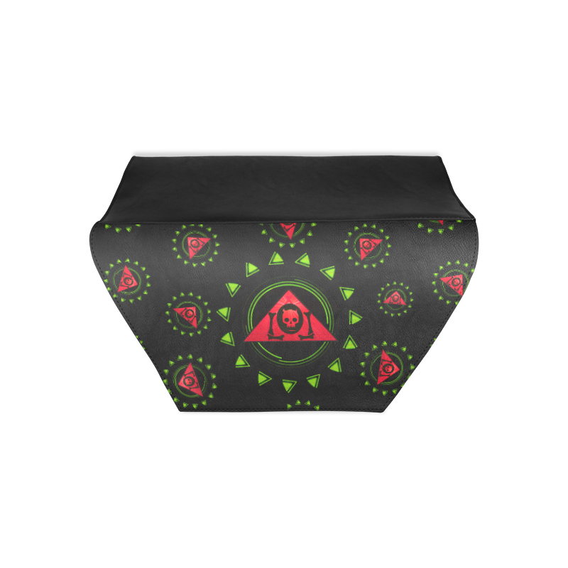 The Lowest of Low Triangle Skull "Roses" Clutch Bag (Model 1630)
