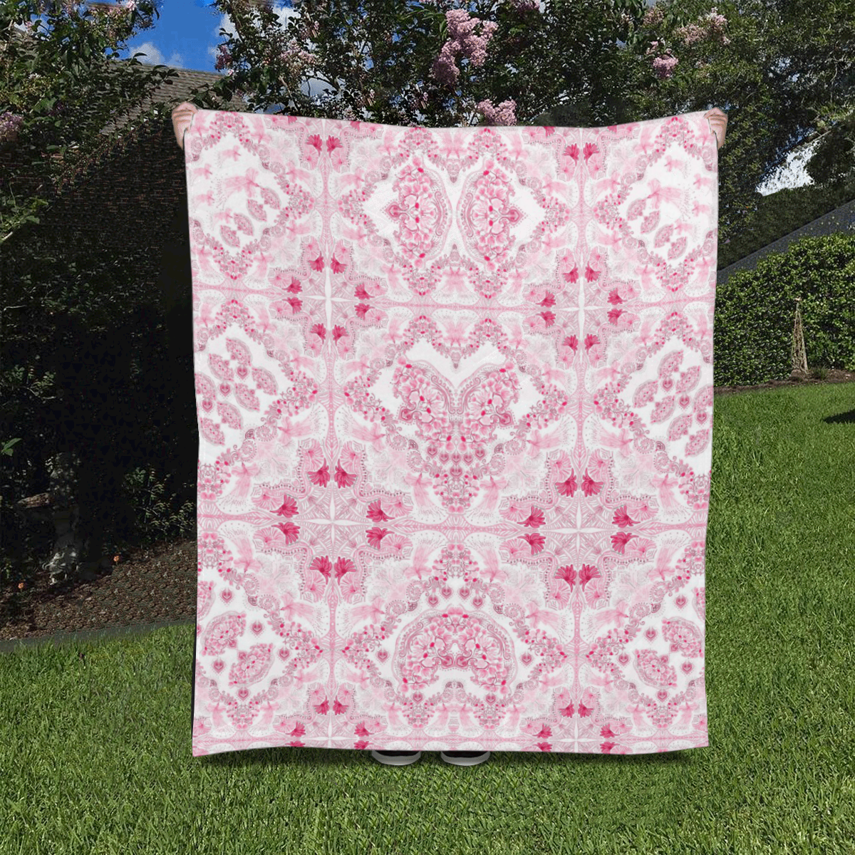 sweet nature-fuxia Quilt 50"x60"