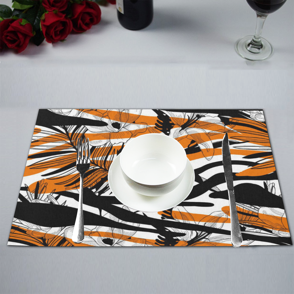 Floral Tiger Print Placemat 12’’ x 18’’ (Set of 6)