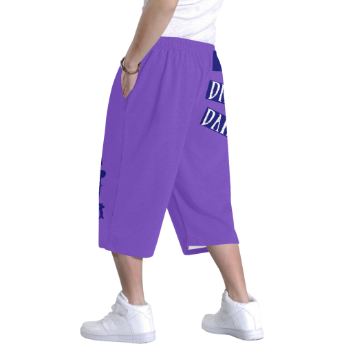 Break Dancing Blue on Purple Men's All Over Print Baggy Shorts (Model L37)