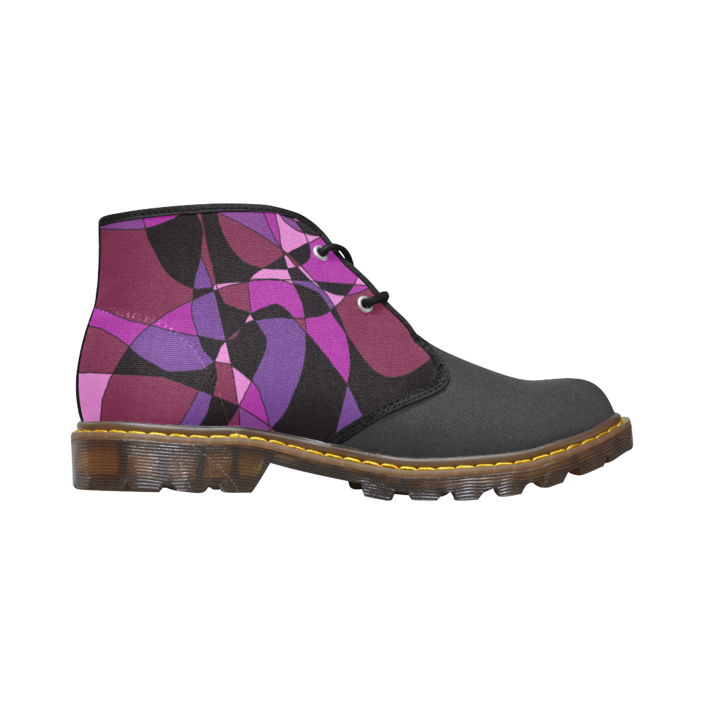 Abstract Design #6 Women's Canvas Chukka Boots (Model 2402-1)