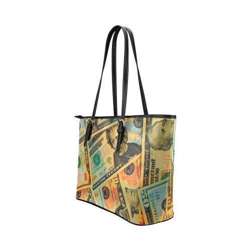 US DOLLARS 2 Leather Tote Bag/Small (Model 1651)