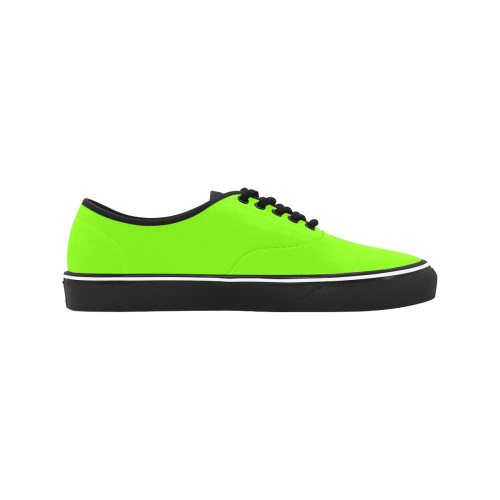 color chartreuse Classic Men's Canvas Low Top Shoes (Model E001-4)