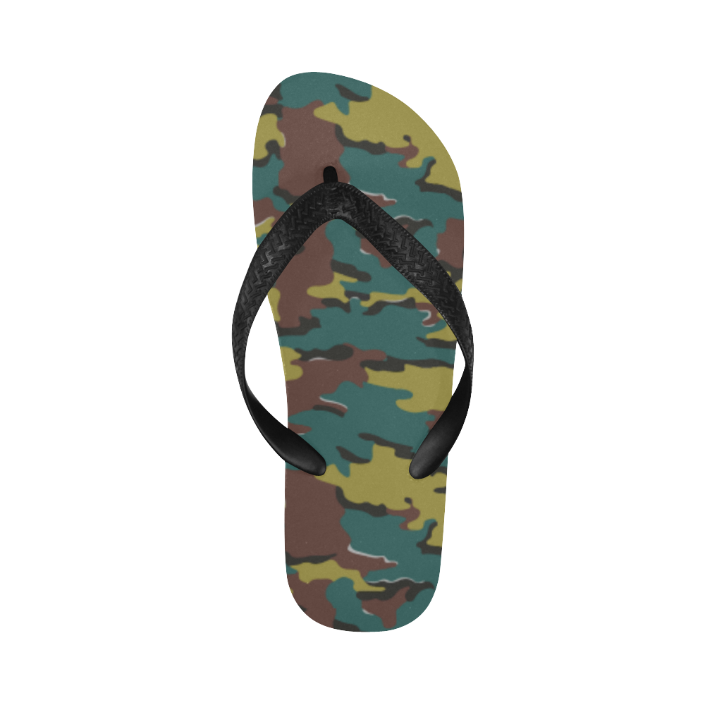 Belgian Jigsaw camouflage Flip Flops for Men/Women (Model 040)