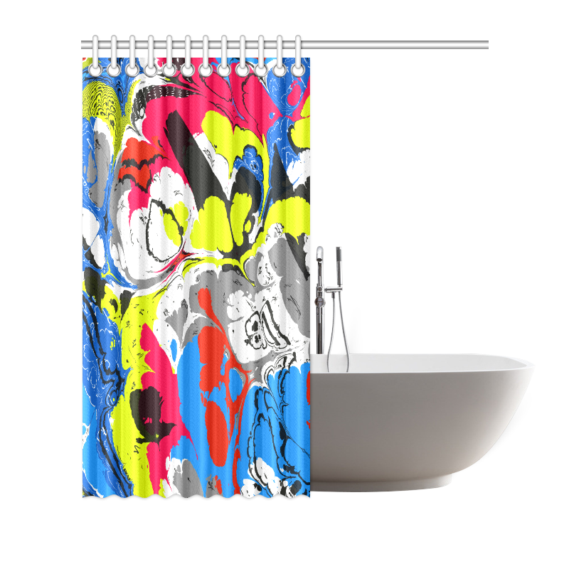 Colorful distorted shapes2 Shower Curtain 72"x72"