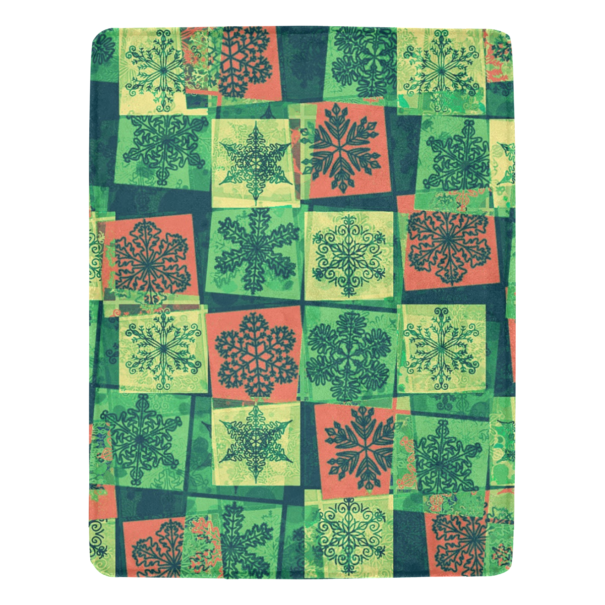 abstract snowflake squares Ultra-Soft Micro Fleece Blanket 54''x70''