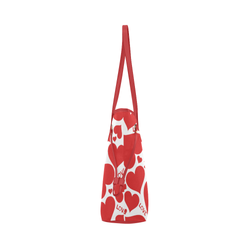 Love Red Hearts Clover Canvas Tote Bag (Model 1661)