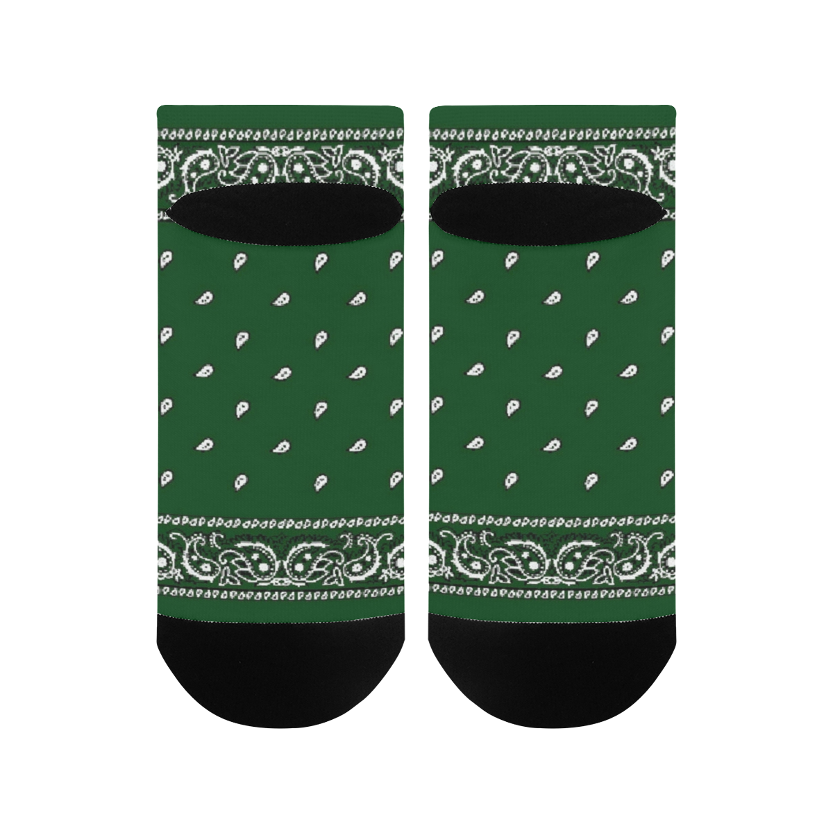 KERCHIEF PATTERN GREEN Men's Ankle Socks