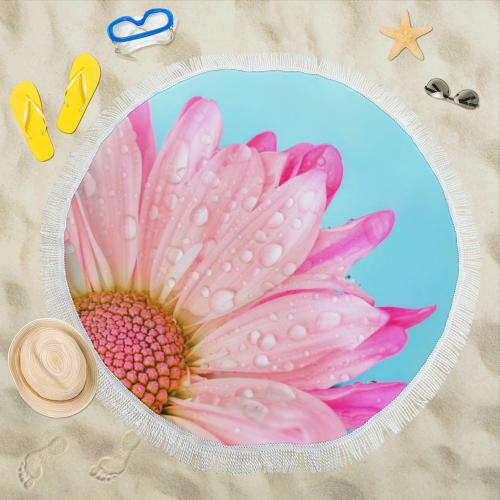 Flower Circular Beach Shawl 59"x 59"