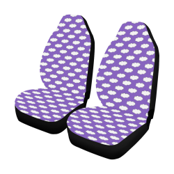 Clouds with Polka Dots on Purple Car Seat Covers (Set of 2)