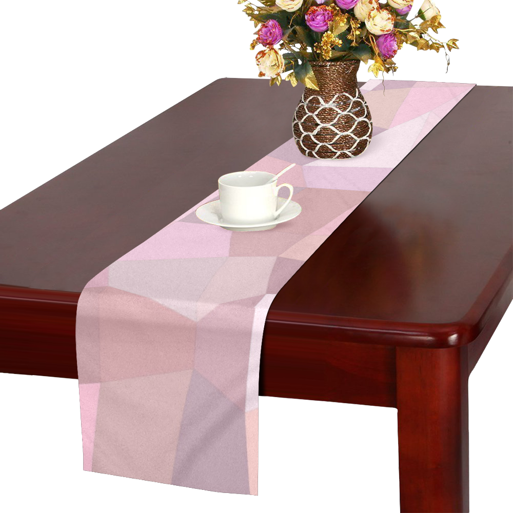 Pastel Pink Mosaic Table Runner 16x72 inch