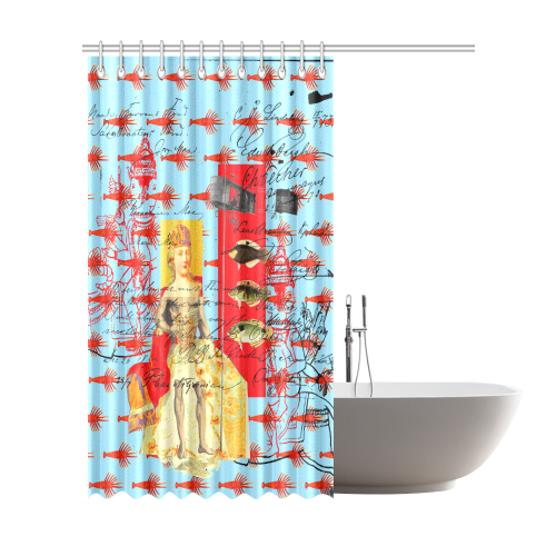THE SHOWY PLANE HUNTER AND FISH IV Shower Curtain 72"x84"
