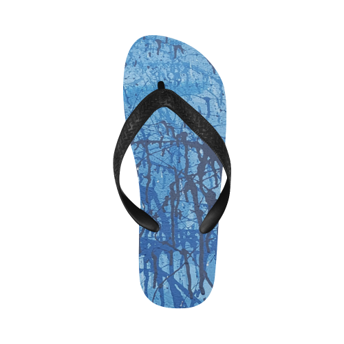 Blue splatters Flip Flops for Men/Women (Model 040)