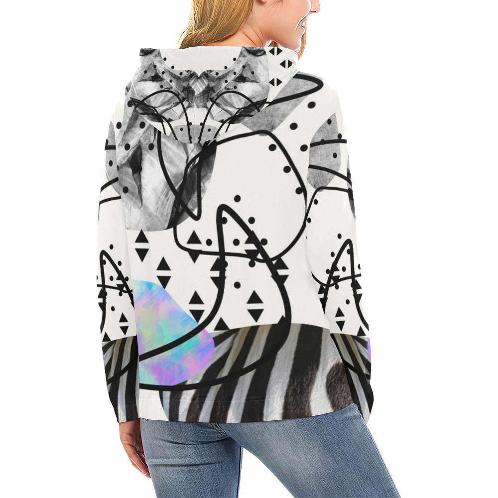 minimal art All Over Print Hoodie for Women (USA Size) (Model H13)